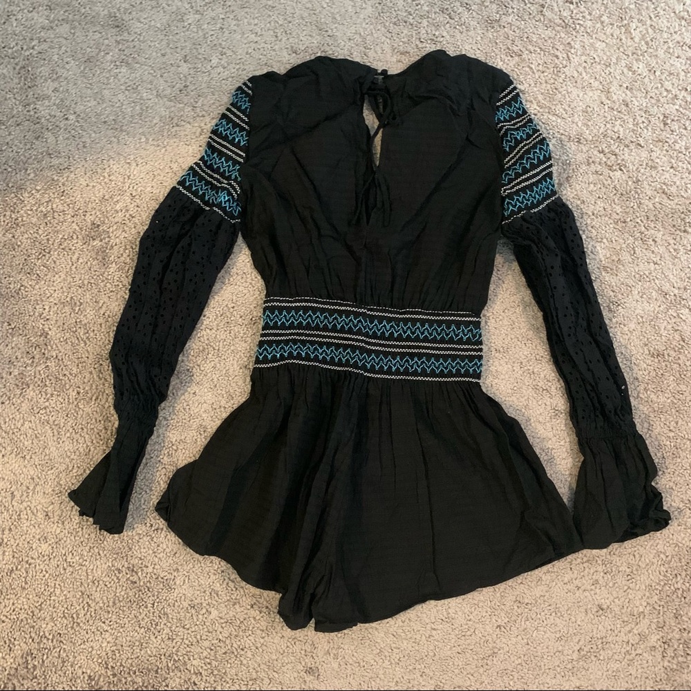 The Fifth Label Black Riverine Ls Playsuit Long Sleeve Romper